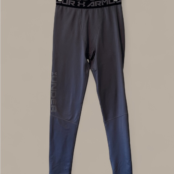 Under Armour Youth Dark Gray Coldgear Compression Tights Sz: YLG - Picture 1 of 6